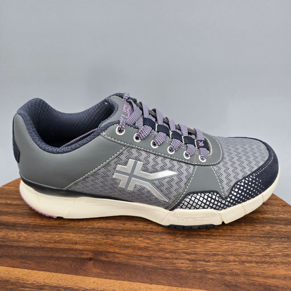 Kuru Quantum Shoes Womens 8 Gray Purple Athletic Gym Training Walking Sneakers
